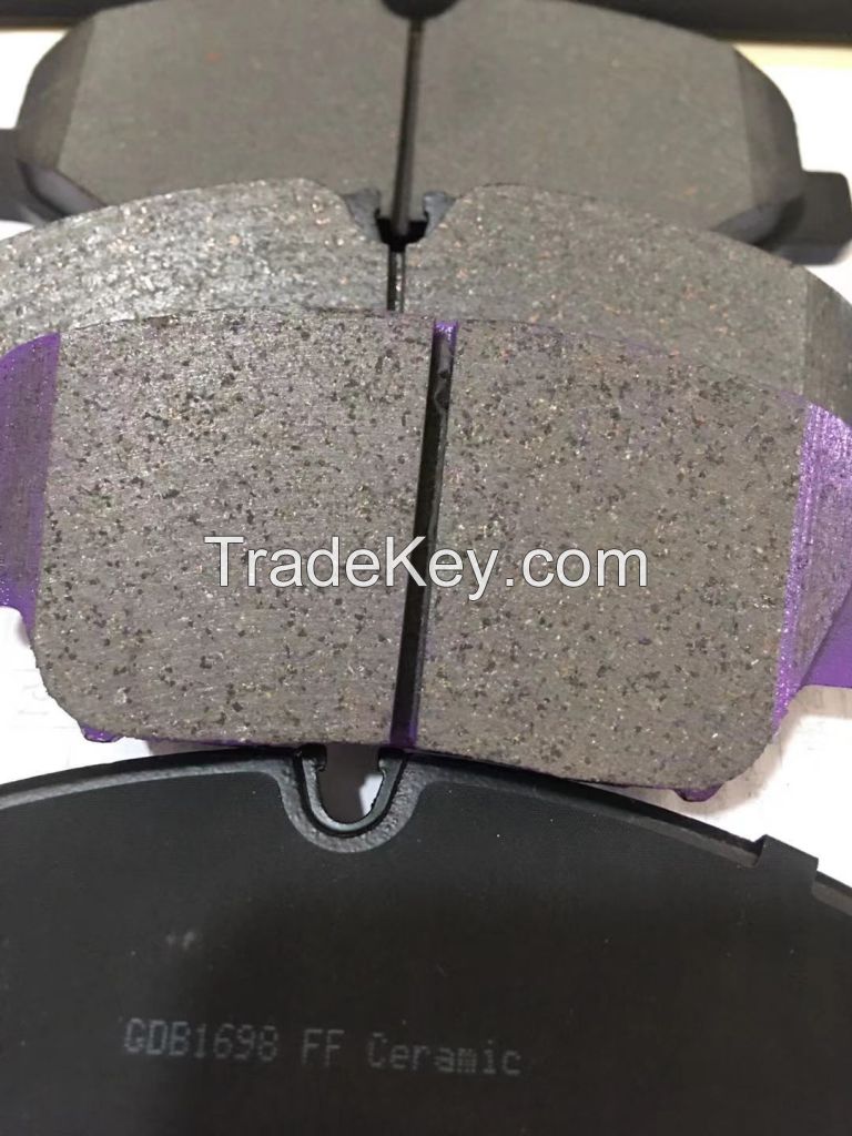 Car semi-metallic and ceramic brake pad/ brake shoe/ brake lining for auto in high quality