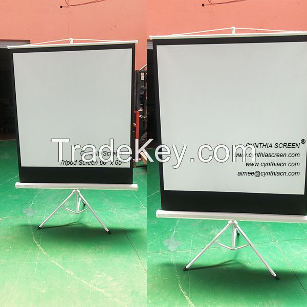 High Clear Portable Tripod Projection Screens Easy Assemble Outdoor Home Cinema