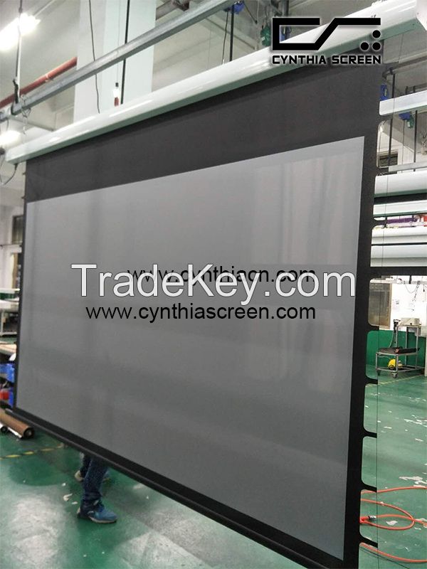 Electric Drop-Down Projection Screens 120-inch Diag 16:9 tab-tension front projection motorized screen