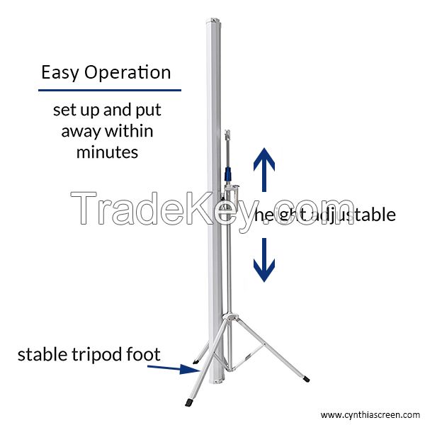 High Clear Portable Tripod Projection Screens Easy Assemble Outdoor Home Cinema
