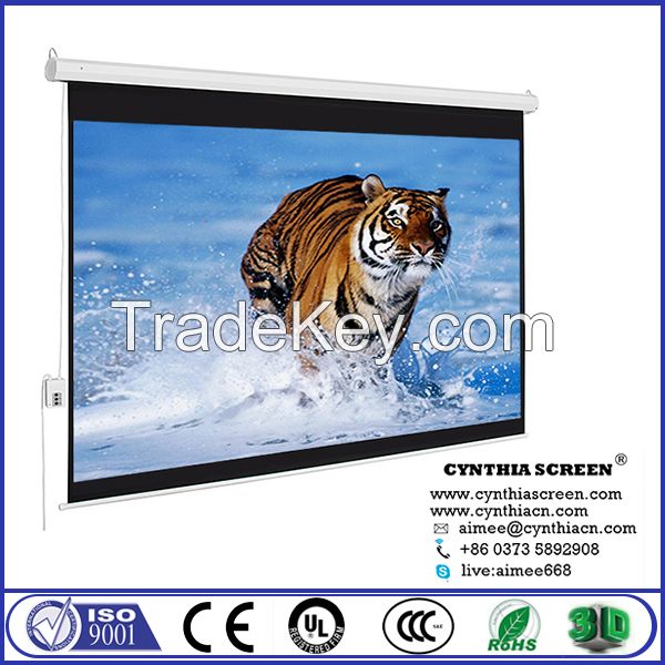 Home Cinema Remote Control Motorized Screen 84 inch Auto Electric Screens in Projection Screens