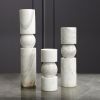 White marble Candle holders Cylinder Shaped stands lights holder