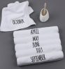 Microfiber towel with embroidery