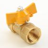 Brass ball valve with butterfly handle