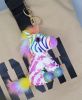 AYZTOYSequin zebra horse plush toy bag Clothing leather key ring buckle