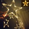 12 Stars 138 LED Curtain String Lights Window Curtain Lights with 8 Flashing Modes Decoration for Christmas Wedding Party Home Decorations (Warm White) 