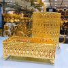 Hot Sale Gold And Silver Plating Tray Fruit Basket Candy Bow For Kitchen Home Decoration