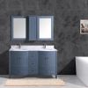 Spacious Bathroom Vanity with Double Sinks and Mirrors