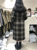 Women's FN high-necked long cotton dress in solid color of 2021 autumn/winter with waist and thick long coat coat