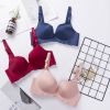 Comfortable Glossy Seamless One-piece Non-wireless Gathers Small Breasts Adjustable Ladies Bra Underwear Set