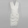 Ohvera Office Lady Formal Blazer Dress Women V Neck Mini Casual Dress Bodycon Summer Dresses 2020 Vestidos