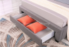 Modern Upholstery Bed With Headboard Bedroom Double Bed with Big Storage Space