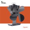 4-Blade Heat Powered Stove Fan for Wood / Log Burner/Fireplace  Eco-Friendly(Black)