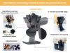 4-Blade Heat Powered Stove Fan for Wood / Log Burner/Fireplace  Eco-Friendly(Black)