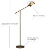 LED Light Adjustable Arm Task LED Metal Floor Lamp, Brass Gold Finish, Height Adjustable