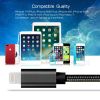 Cheap Factory Price 3A Woven Style Metal Head 8 Pin to USB Charge Data Cable 1m Cable for iPhone 12