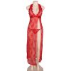 Valentine's Day Sexy Lingerie Plus Size Lace Nightgown Backless Halter Night Dress PQ80337
