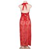 Valentine's Day Sexy Lingerie Plus Size Lace Nightgown Backless Halter Night Dress PQ80337
