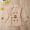 Girls Jacket Children's Double-breasted Lapel Trench Long Sleeve Coat Kids Winter Trench Wind Dust Casual Slim Fit Outerwear