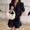 Cute Solid Color Small PU Leather Shoulder Bags For Women 2021 Summer Simple Handbags And Purses Female Travel Totes