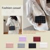 Portable Lattice Pattern Thin Metal Chain Totes Women PU Leather Solid Color Shoulder Messenger Bag Fashion Square Money Purse