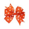 Baby girl hair bows dot print grosgrain ribbon hairgrips