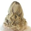 18 inches dark root-light brown with blond highlight human hair wig women lace front wig