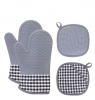 Silicone Kitchen Counter Safe Trivet Mats and Pot Holders, 4-Piece Set, oven mitts set