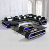 Direct Sell Modern Style Leisure Living Room Couch Furniture European Home Genuine Leather Sofa with LED Lights