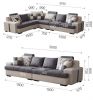 Quanu 102117 Modern fabric u shape couch living room sofa set furniture designs