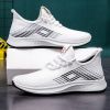  Men White Flat Sneakers Black Casual Shoes 