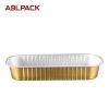 black gold smooth wall aluminium foil container with PET lid