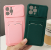 Suitable for female surname Apple XR Apple 11Promax soft solid color mobile phone case TPU card push window phone case