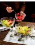 2022 New Design Irregularity Plate Glass Dish Gold Sauce Bowl For Ice Cream Fruit Salad