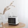 Battery Rechargeable Air Cooler Big Mist Water Table Humidifier Fan Portable with Lamp Filter Refrigeration Purification Negative Ion Personal Ice Cooler 2000mAh
