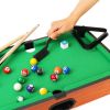 Pool Set- Billiards Game Includes Game Balls, Sticks, Chalk, Brush and Triangle-Portable