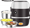 Mini Electric Rice Cooker Stainless Steel 2/3 Layers Steamer Portable Meal Thermal Heating Lunch Box Food Container Warmer