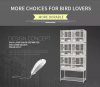 Three Tier Metal Cage with Stand Removable Tray Stainless Steel Food Container Stackable Divided Breeder Bird Pigeon Cage