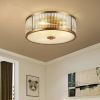 hot sale circular brass copper glass lampshade E14*4 bedroom ceiling light living room contemporary lamp