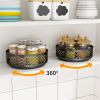 Adjustable Rotating Shelf 360 Degree Kitchen Livingroom Fruits Storage Basket Holder