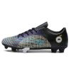 PU Surface TPU Sole Soccer Shoes Spikes Youth Student Training Competition Shoes(Black Purple)