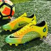 PU Surface TPU Sole Soccer Shoes Spikes Youth Student Training Competition Shoes(Yellow)