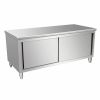 Commercial stainless steel workbench kitchen console double-passsliding door lotus storage locker