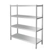 Stainless steel flat rack commercial multi-functional four-story warehouse punching rack hotel restaurant kitchen storage rack