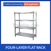 CFour-level flat stainless steel shelves