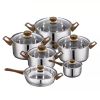 Factory Supply 20-Piece Multi-Ply Stainless Steel Cookware Set casserole high-end popular pots and pans OEM