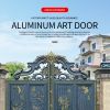 Carved aluminum door, villa door, aluminum alloy double door, courtyard door, courtyard electric translation fence door, customized according to drawing