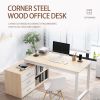Corner steel wood desk...