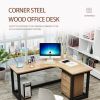 Corner steel wood desk...