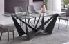 glass top metal feet dining table fabric chair